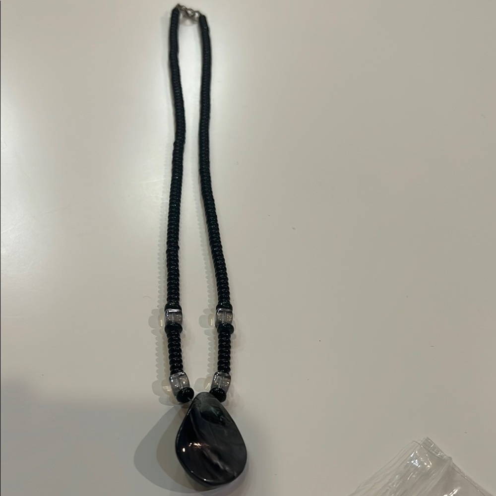 Elegant Black Beaded Necklace